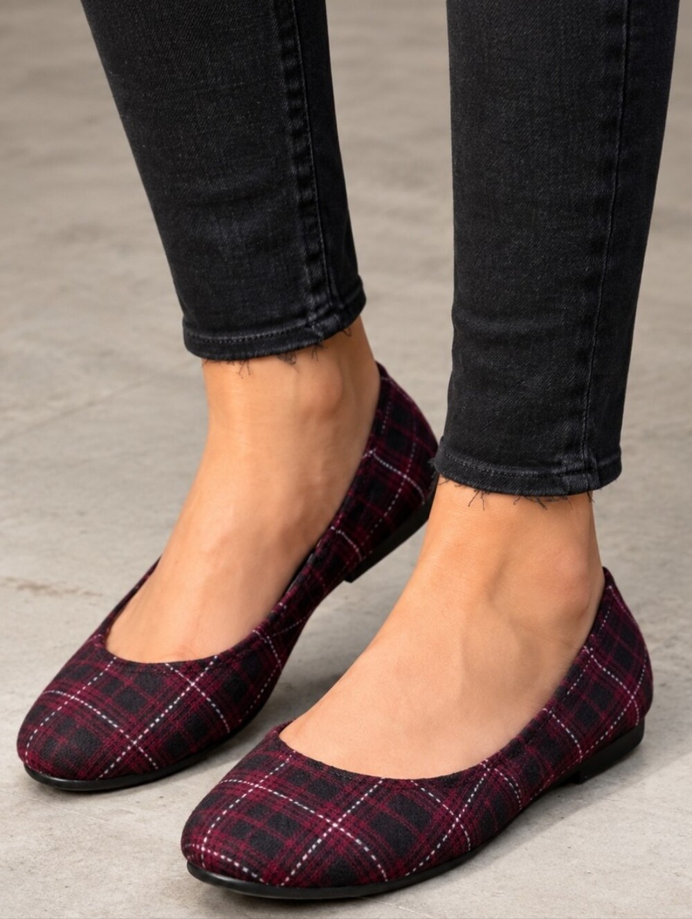 Lucky Brand Erin Y2K Dark Academia Tartan Plaid Comfort Ballet Flats 6.5M